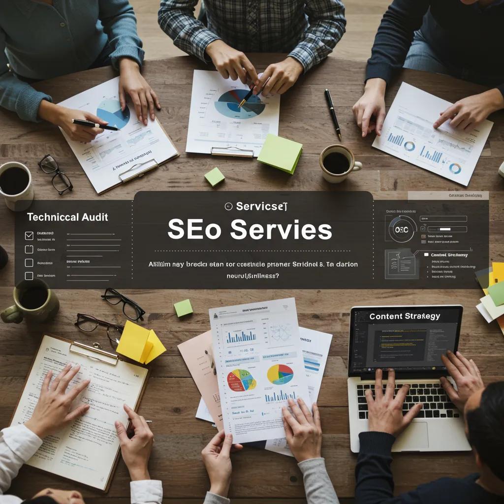 Top SEO Consultants Near You for Maximum Online Visibility 1 Team discussing SEO services and strategies in a collaborative workspace